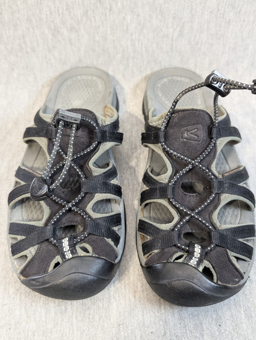 Keen Whisper Slide On Sandals Women's 8 Black Grey